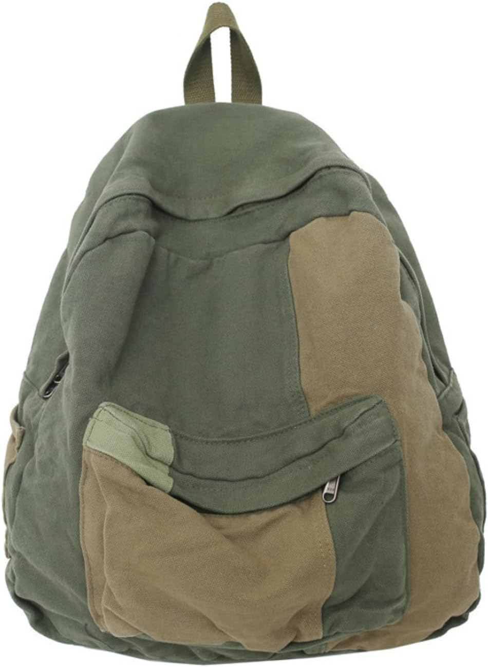 MININAI Vintage Canvas Backpack for Women Men Grunge Hippie Boho Patchwork Backpack College Book Bag Travel Casual Daypack