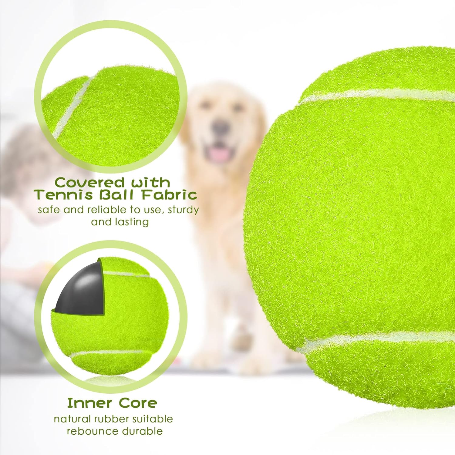 Pack of 20 Tennis Balls for Dogs 2.5 Inch PET Dog Ball for Large, Medium and Small Dogs Colored Interactive Puppy Tennis Doggy Toy with Bag Training Play Exercise, 5 Colors image number 3