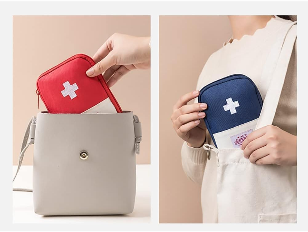 4Pcs Empty Travel Mini First Aid Pouch, Portable Outdoor First Aid Medical Rescue Bag Multi-Function Emergency Medicine Storage Organizer Bag Health and Household Supplies (Small) image number 5