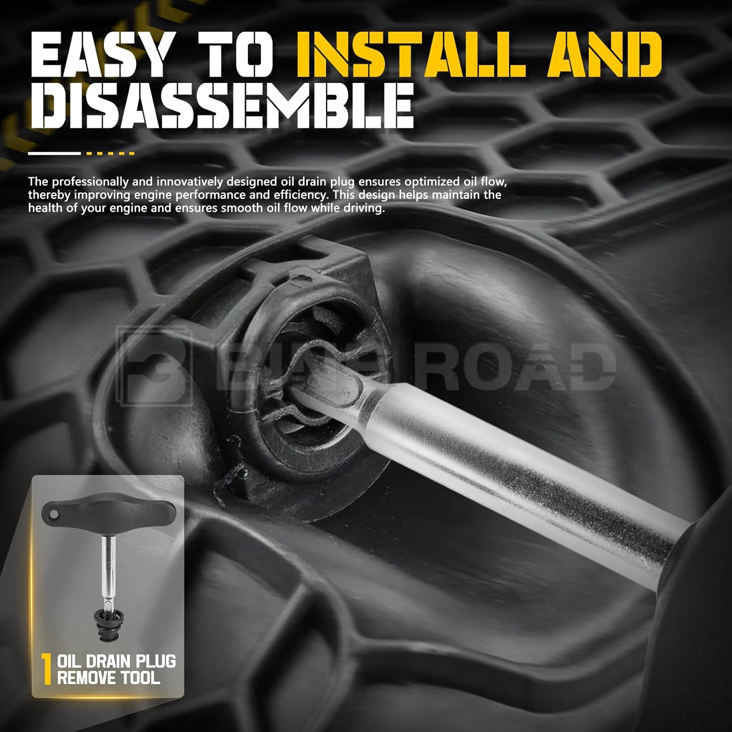 BINB ROAD 1 Set Car Engine Oil Drain Plug with Install Tool 06L103801 Compatible with Audi A1 A3 A4 A5 Q3 Q5 Volkswagen Golf GTI image number 3