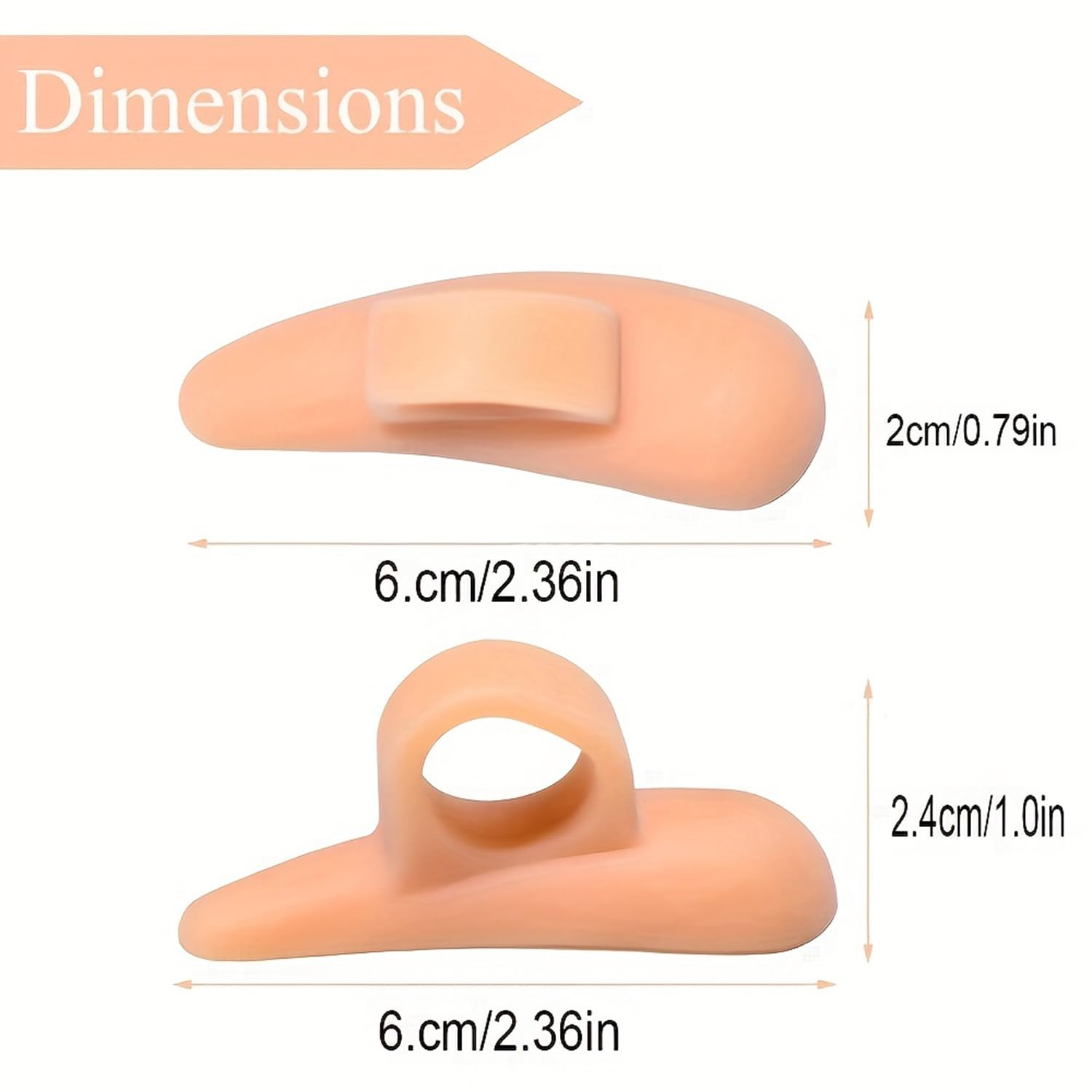 Hammer Toe Corrector for Women & Men | Gel Toe Spacers & Separators | Realign Bent, Crooked, Curled, Claw, Hammertoes | Soft Support for Straightening image number 2
