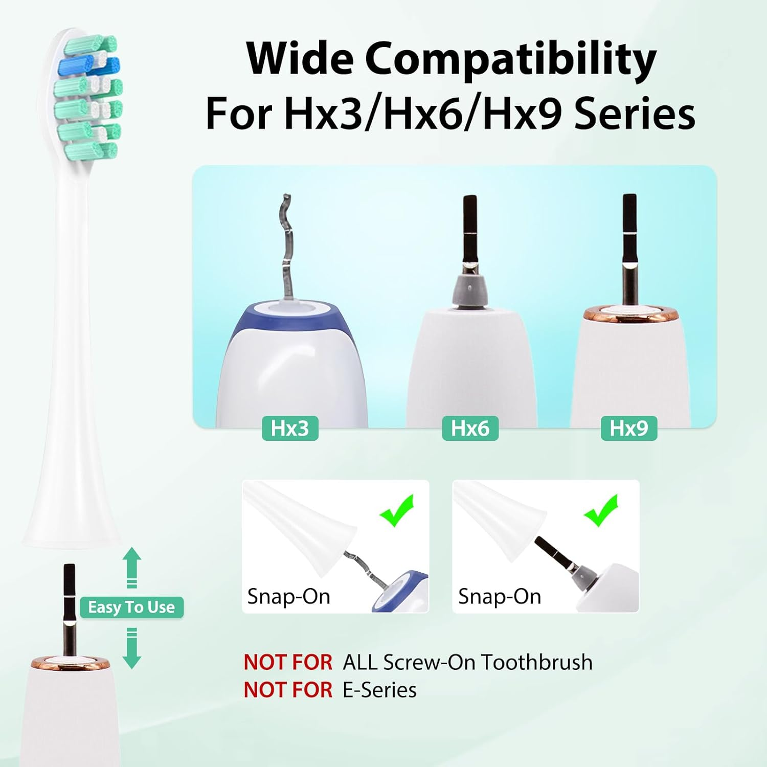 12Pack Electric Toothbrush Heads Compatible with Philips Sonicare Replacement Toothbrush Heads Professional Toothbrush Heads for Philips Hx3/Hx6/Hx9 image number 6
