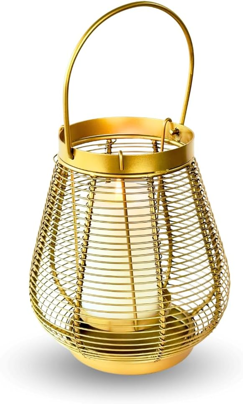 Indian Impressions Drop-Shape Metal Lanterns Candle Holders for Pillar Candles & Tea Lights, Hanging & Tabletop D&eacute;cor for Diwali, Christmas, Weddings, Home & Patio Decoration image number 4