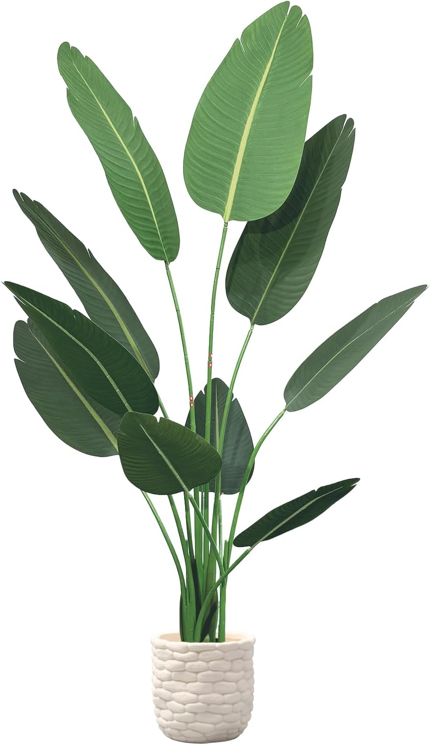 Artificial Bird of Paradise Plant - Realistic Faux Tropical Artificial Plants, Tall Fake Plants Potted Tree for Indoor Home Decor, Office, Maintenance-Free Greenery (5.25Ft/160Cm) image number 6