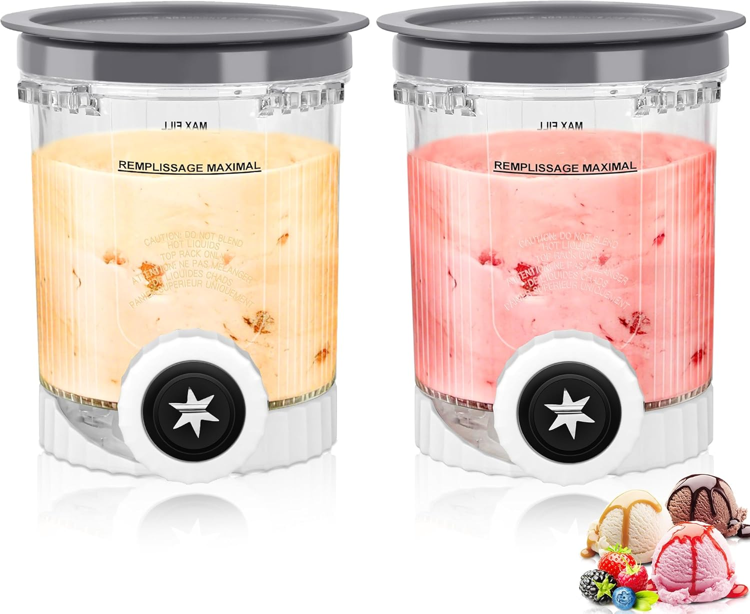 2 Pack Pint Containers Replacement for Ninja Swirl Ice Cream & Soft Serve Makers, 16Oz Creami Swirl Pints and Lids Compatible with NC700 NC701 Series, Bpa-Free & Dishwasher Safe image number 6