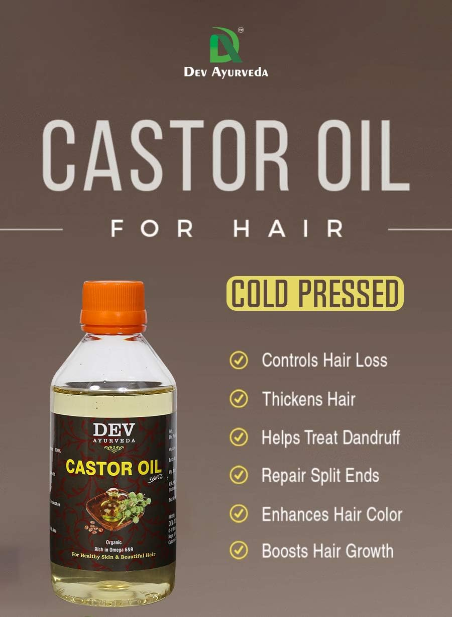 Pure Castor Oil Therapeutic Grade 200ML. (100% Cold Pressed)