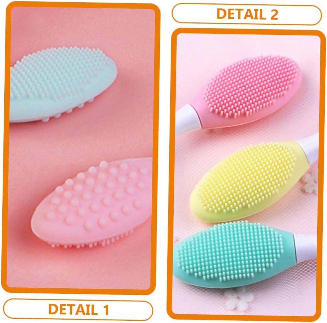 LOORGVEL 5Pcs Double Sided Silicone Lip Scrub Brush Exfoliating Lip Scrubber Tool for Smooth Lips image number 2