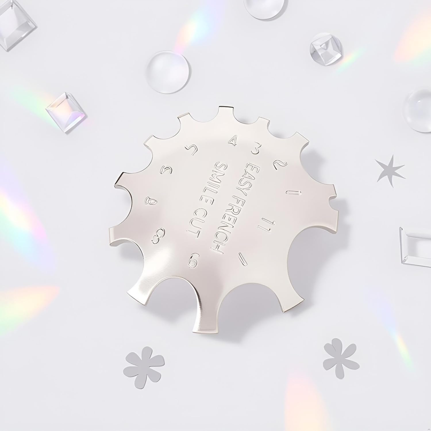 Silver Nail Manicure Edge Trimmer French Tip Tool, Nail Art Trimmer Template French Manicure Accessories Kit Nail Art Dip Manicure image number 1