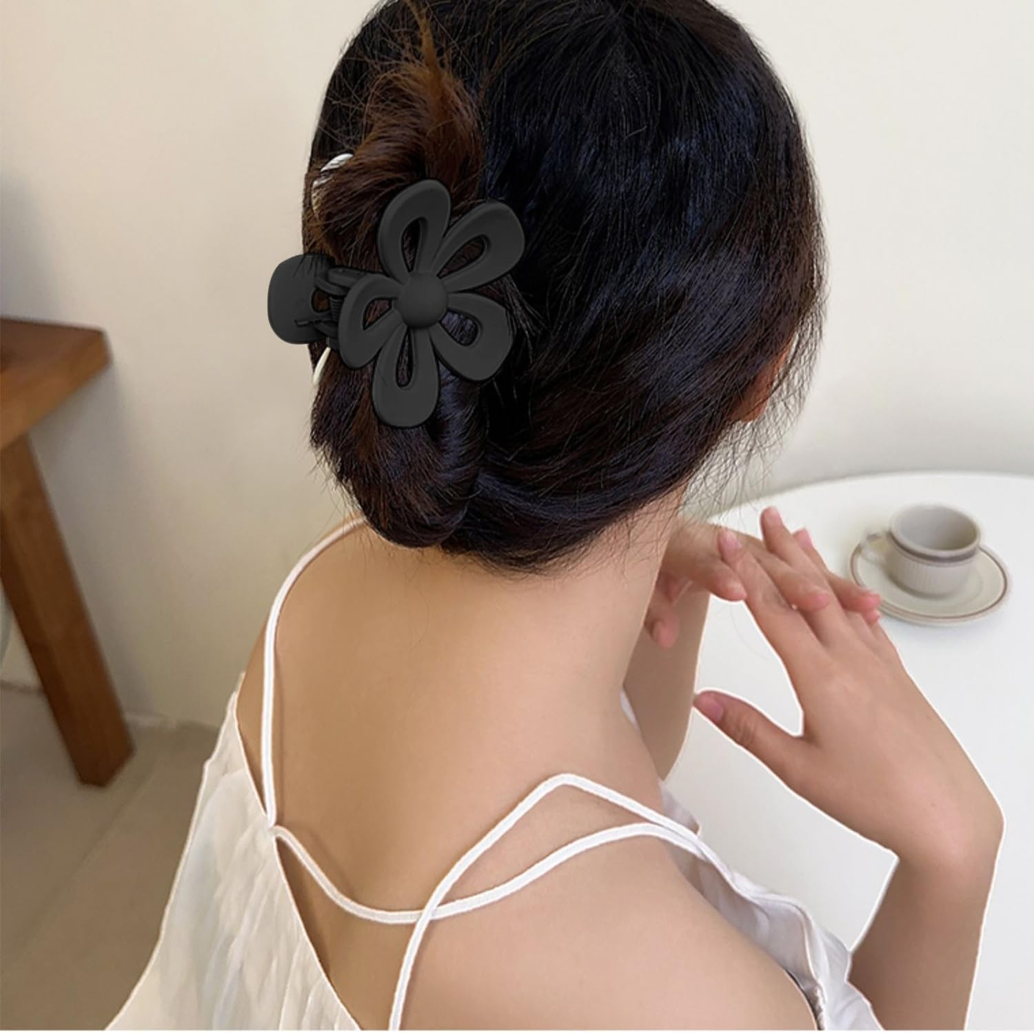 6-Piece Flower Hair Clip, Soft Flower Hair Clip, Slippery Flower Hair Clip, Cute Flower Hair Clip, Suitable for Women and Girls with Thin and Medium Thick Hair image number 5