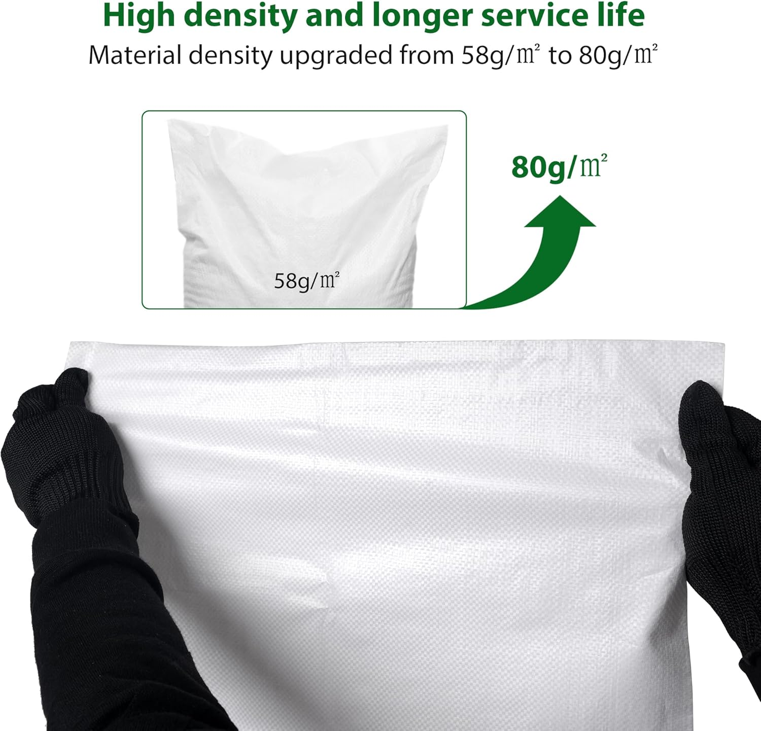 Baypify 12X Sand Bags,Heavy Duty Woven Gravel Bags,20" X 30" Sacks,Used for Flood Control,Builders Garden Waste,Grain Storage and Cargo Handling image number 1