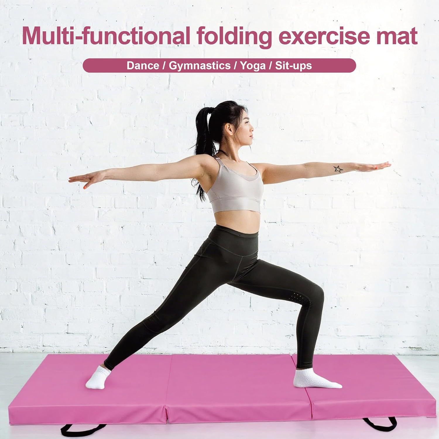FITNESS MASTER Folding Exercise Floor Mat Dance Yoga Gymnastics Training Home PU image number 3