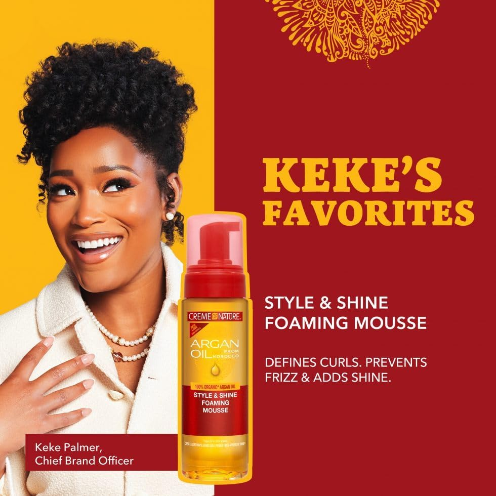 Creme of Nature Argan Oil Style and Shine Foaming Mousse, 7 Ounce image number 6