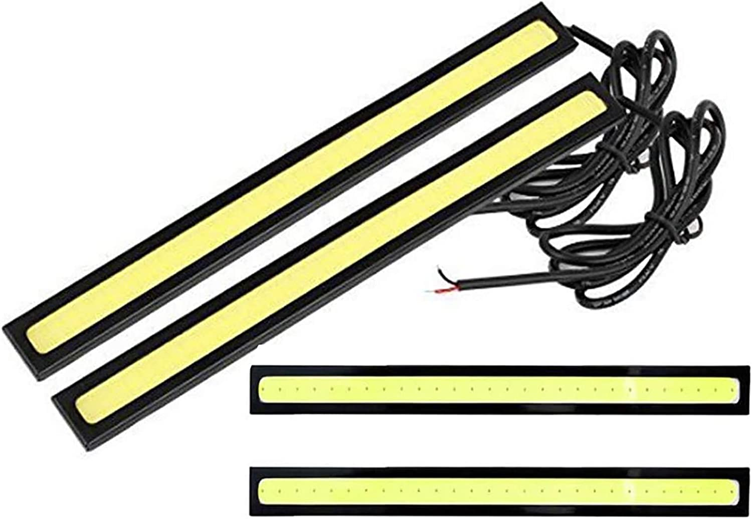 4PCS Daytime Running Light DRL Car LED Light Strip Waterproof COB Lights Truck Boat Bike Universal 17CM 12V Driving Lighting(White) image number 1