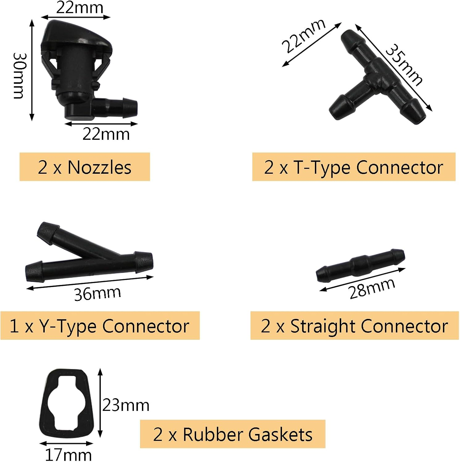 Acbbmns Car Front Windshield Washer Nozzles Spray Wiper Jet with 2M Hose and Hose Connectors Compatible for Jeep Grand Cherokee image number 3