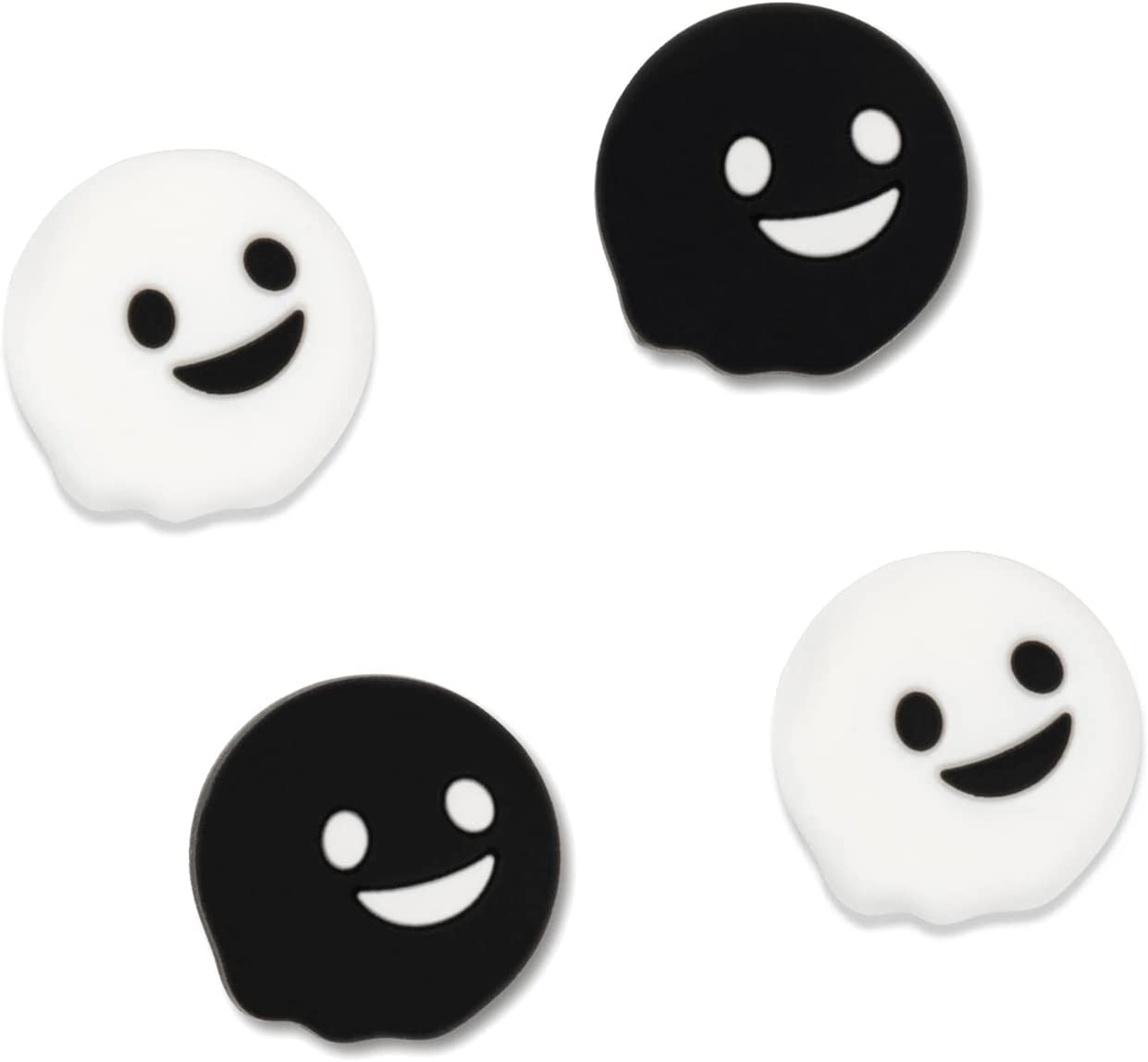 Geekshare 4PCS Cute Ghost Thumb Grip Caps, Soft Silicone Joystick Cover Compatible with Switch/Oled/Switch Lite - Black&White image number 4