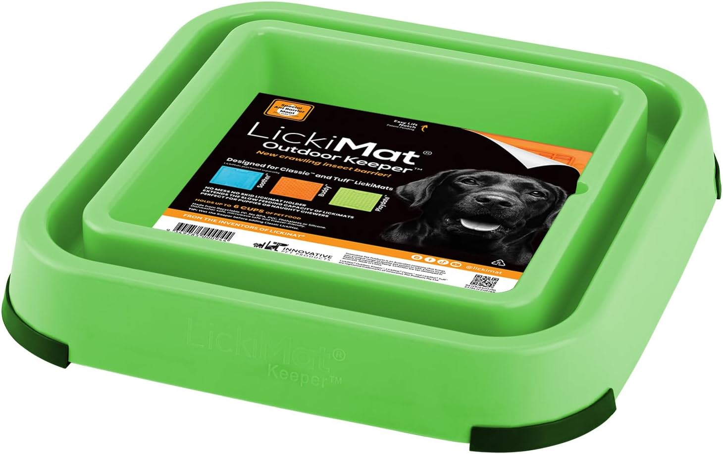 Lickimat Outdoor Keeper - Elevate Your Lickimat Experience, Extend to Full Feeder for Cats and Dogs - Innovative Design for Enriched Mealtime Fun - Orange image number 4