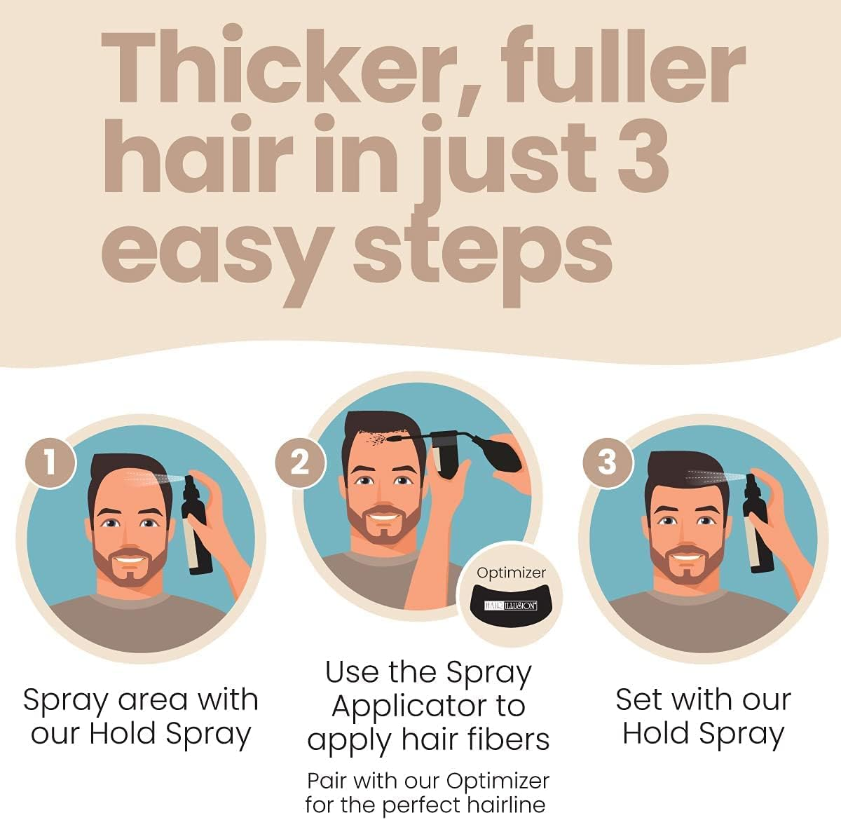 Hair Illusion Dark Brown Real Hair Fibers for Thinning Hair - 100% Natural Texture, Non Synthetic Hair Fibers - Bald Spot Cover up for Women & Men - 38 Gram image number 6