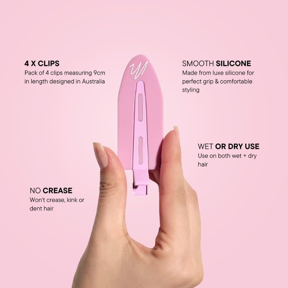 Mermade Hair Jumbo No-Crease Clips 4-Pieces, Pink image number 3
