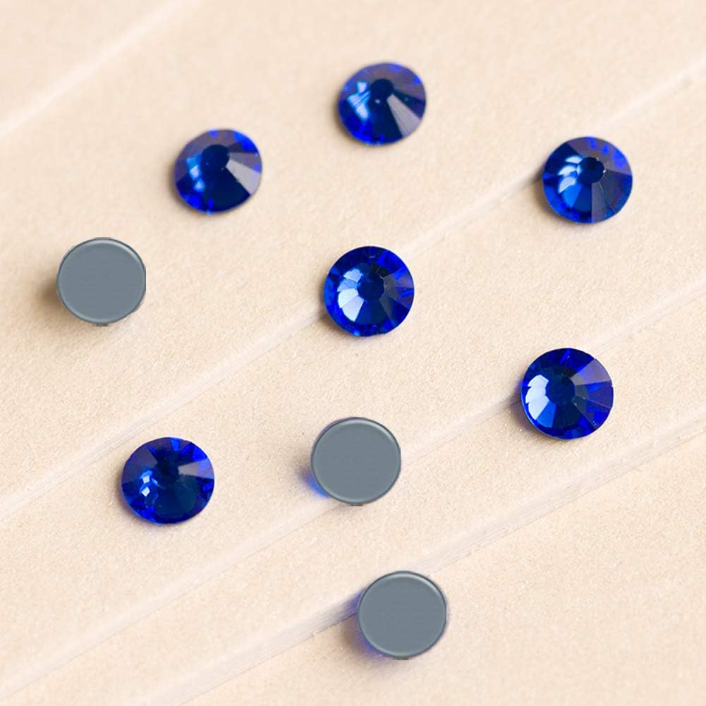 Towenm SS30 6.5MM Hotfix Crystals Glass Rhinestone, Flatback Hot Fix round Gems Crystal Stones for Clothes Crafts (Sapphire/Blue, 288 Pieces) image number 2