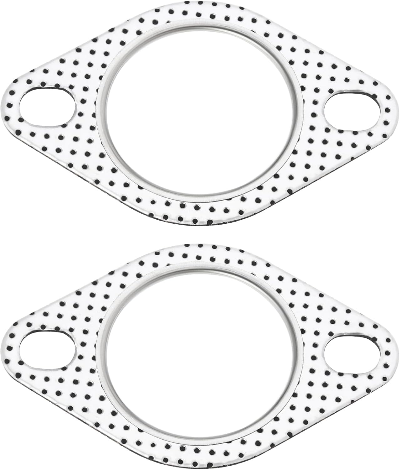 2Pcs 2 Inch Exhaust Pipe Interface Flange Gasket 2-Hole Steel Exhaust Turbine Manifold Lower Manifold Hole Spacing 85Mm Suitable for 51Mm Exhaust Pipe image number 3