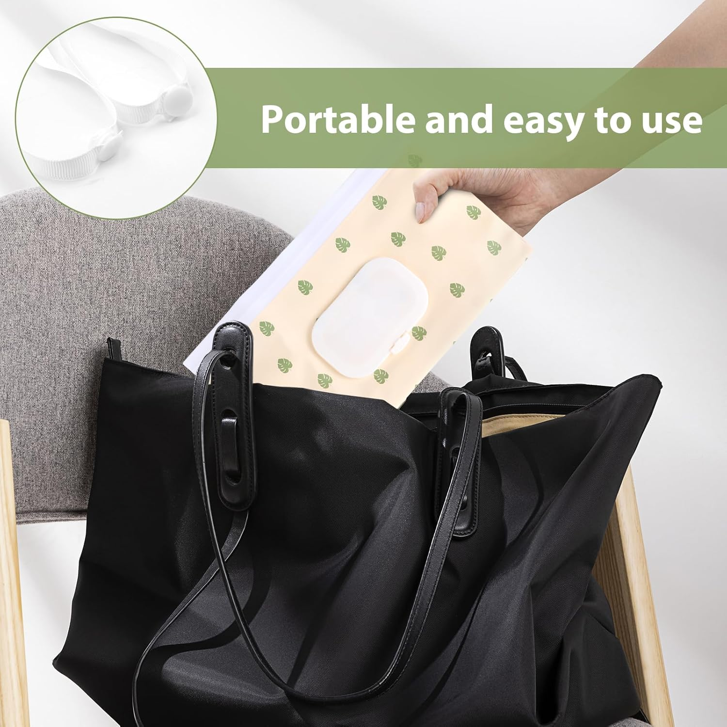 Ozessence 4 Pcs Refillable Wipes Dispenser Holder Case, Portable Refillable Wipe Holder with Lanyard, Leak-Proof Dust-Proof Wet Dispenser for Travel Carry for Baby Diaper image number 2