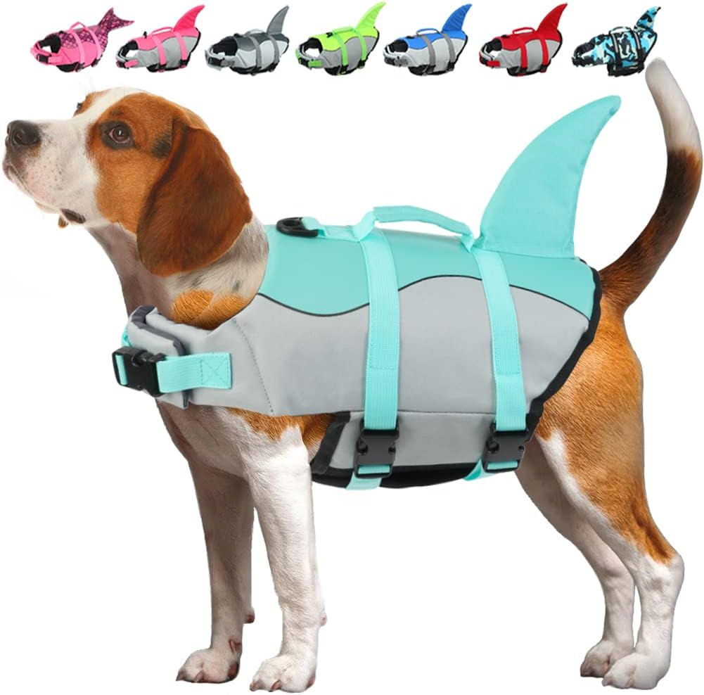 EMUST Mermaid Life Jackets for Dogs, Adjustable Small/Medium/Large Dog Life Vest for Water Safety Pet Life Vest with Rescue Handle Safety Vest for Swimming Pool Beach Boating, L image number 5
