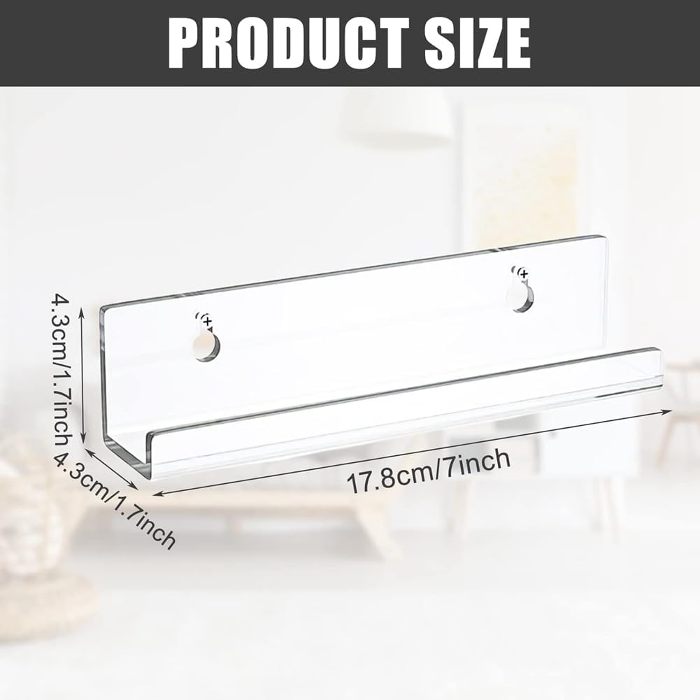 Acrylic Vinyl Record Floating Shelves 6 Pack, Acrylic Record Shelf for Display, Vinyl Record Display Holder(7Inch) B image number 1