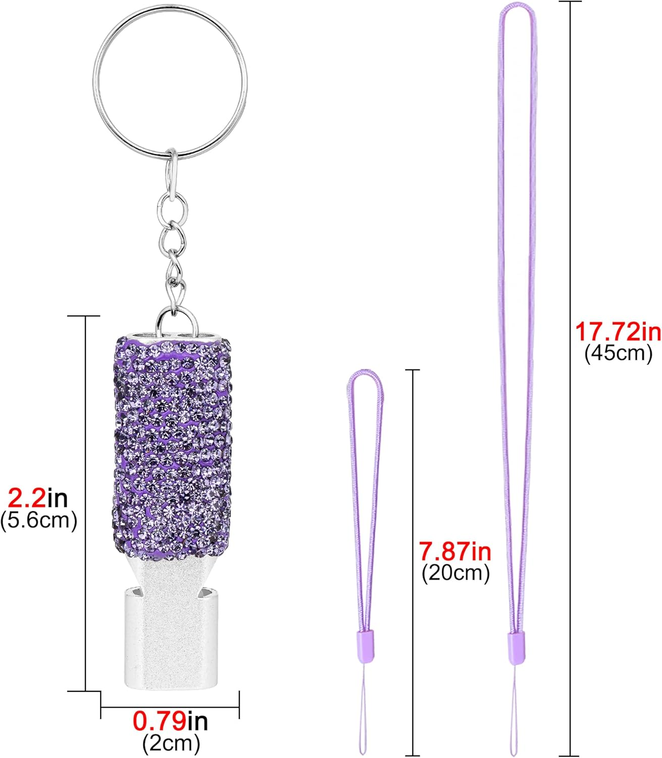 Biiange 2 Pack Bling Whistle, Whistle for Coaches with Lanyard, Coaches Referee Sports Whistles, Loud Metal Sports Whistle Sets for Coaches, Referees, and Hikers