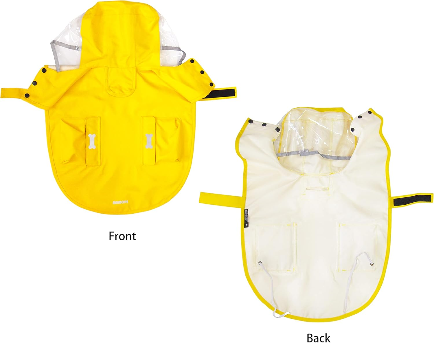 Waterproof Dog Raincoat, Adjustable Reflective Lightweight Pet Rain Clothes with Poncho Hood (Large, Yellow) image number 3