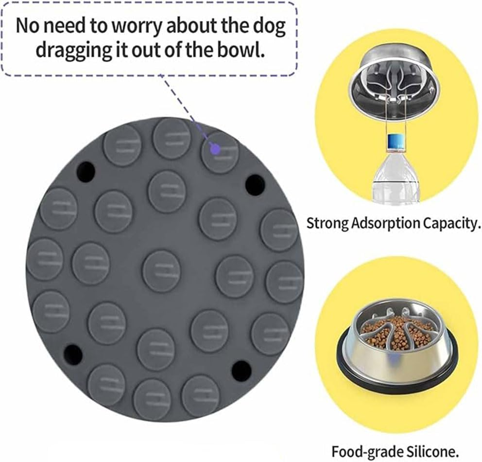 1 Pcs Slow Feeder Cat Bowl Insert,Silicone Slow Feeders for Cats and Dogs,Anti Slip Slow Food with Suction Cup,For Small, Medium, Large Dogs and Cats image number 1