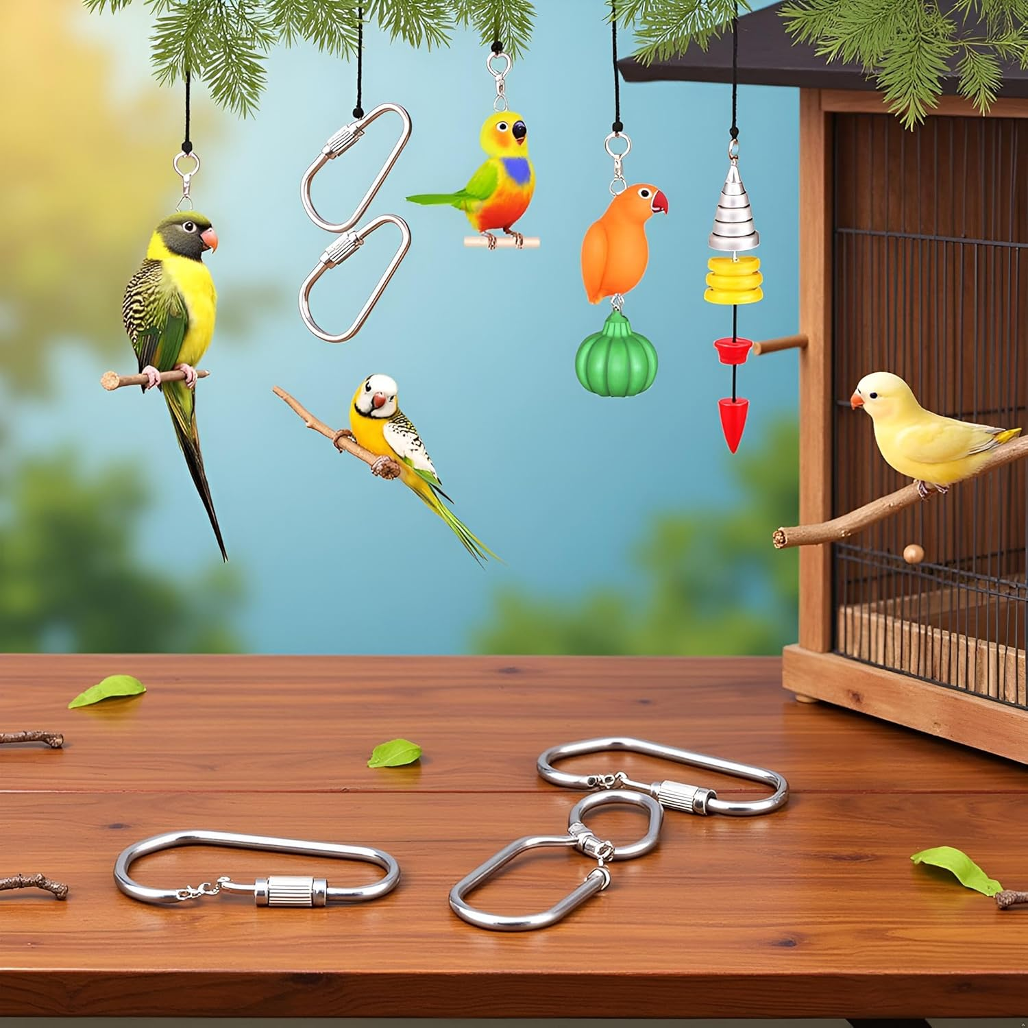 10Pcs Silver Stainless Steel Heavy Duty Metal Hooks,Suitable Parrot Hook for Most Bird Animal Hanging Parrot Toy Hooks,Metal Parts DIY Bulk Small in Size,Birds Toys Attachment,Pet Supplies image number 5