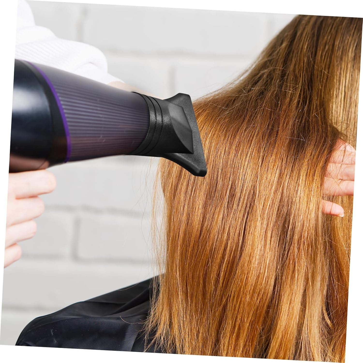 WOONEKY 2 Pcs Professional Hair Dryer Nozzle Attachments Universal Blow Dryer Comb Diffuser Flat Head + Long Comb Nozzle Hair Dryer Accessories for and Styling image number 1