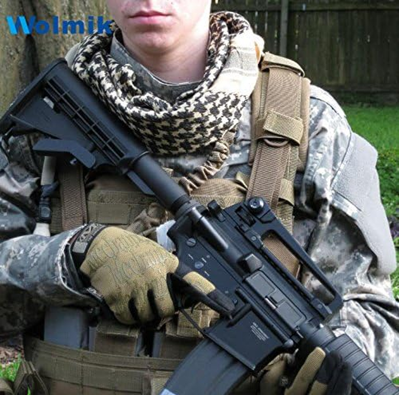 WOLMIK 100% Cotton Military Shemagh Tactical Desert Keffiyeh Head Neck Scarf Wrap