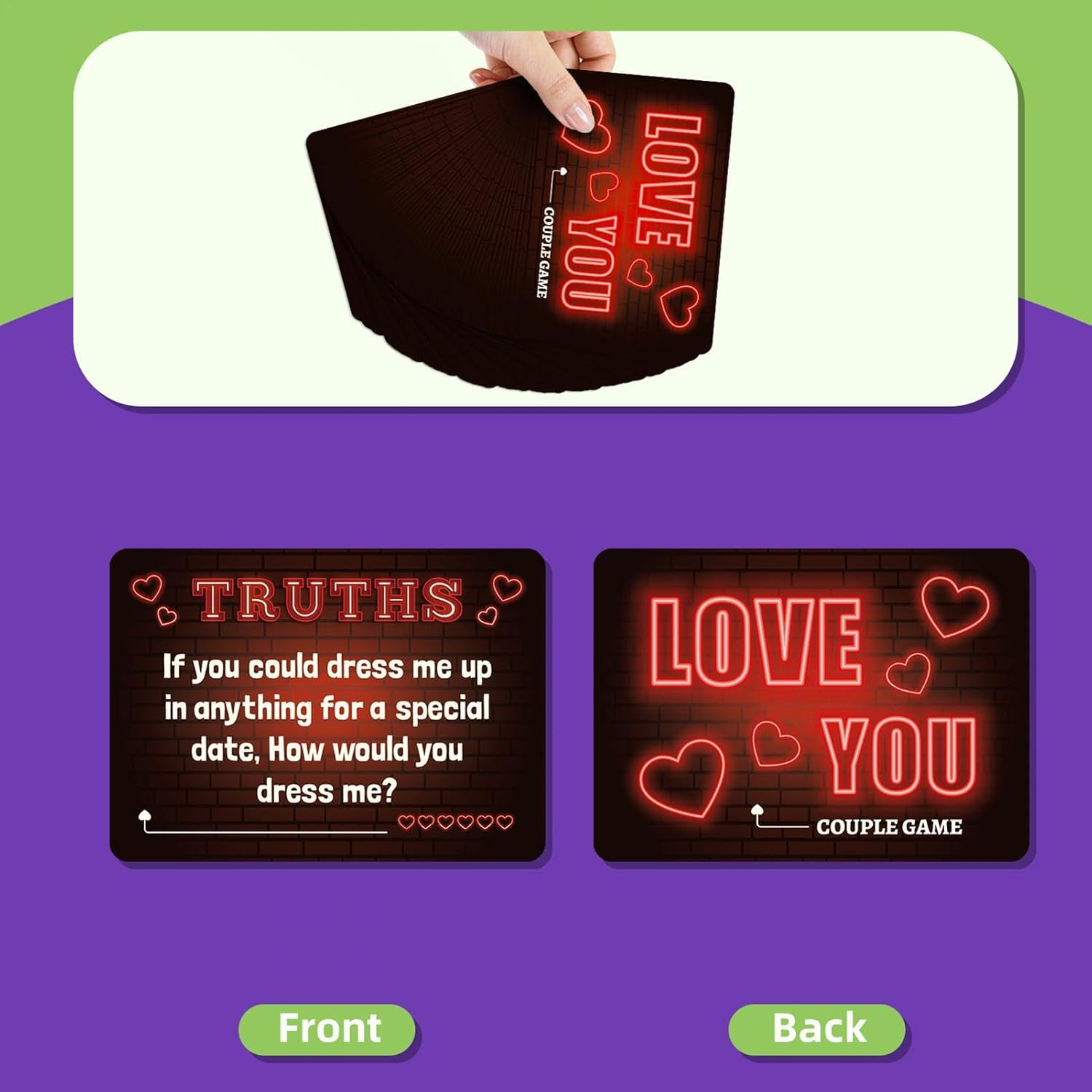 Couple Conversation Cards | Meaningful Couples Question Date Night Card - Conversation Starter Cards for Vacations, Date Nights, Long Car Trips, Bedrooms image number 5