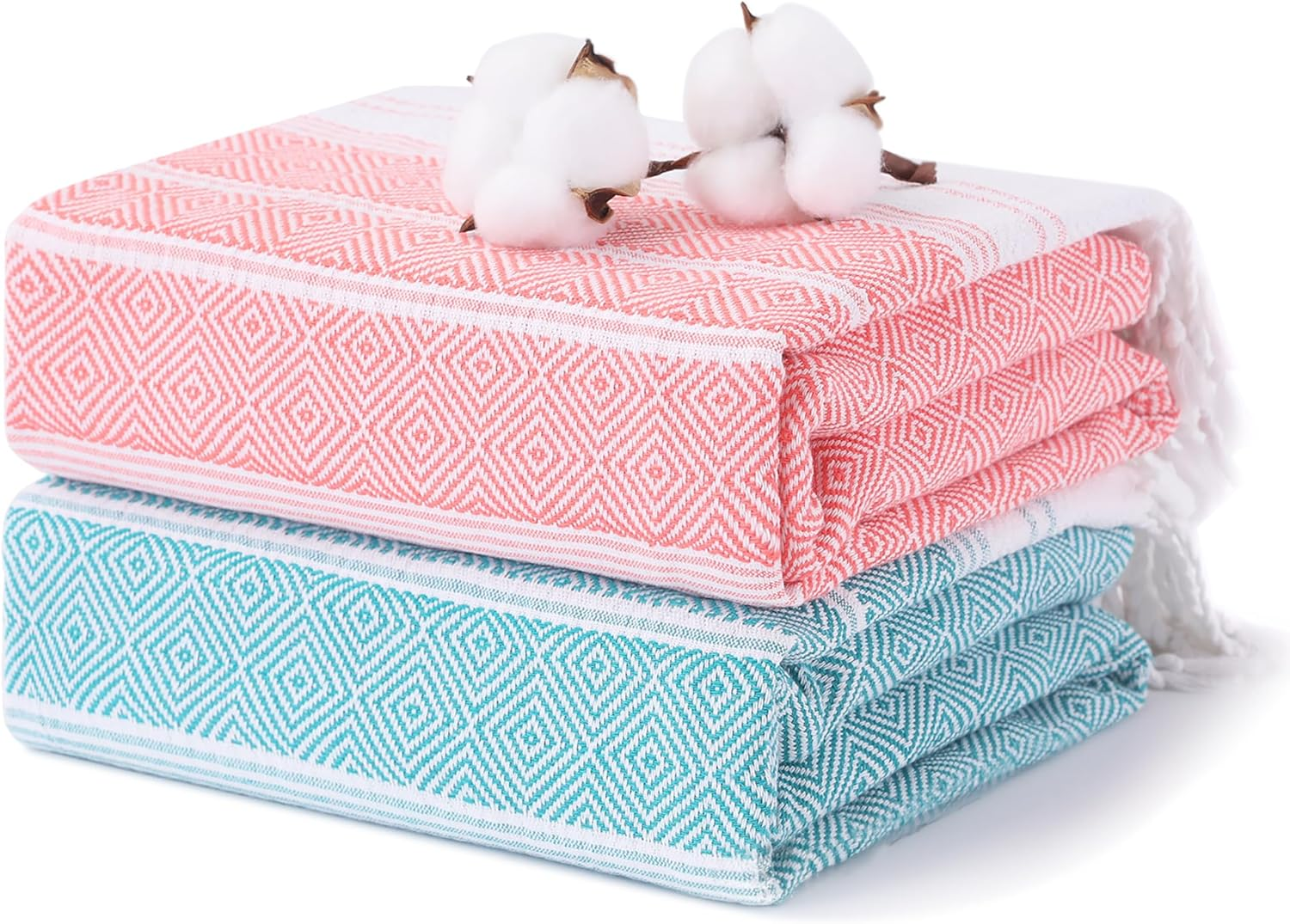 Antfuny 2 Packs Turkish Beach Towels Quick Dry Sand Free Oversized Bath Swim Pool Towel Extra Large XL Big Blanket Adult Travel Essentials Cruise Accessories Must Haves Clearance Vacation Stuff