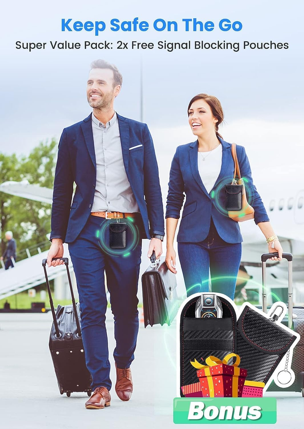 Lanpard Faraday Box with Faraday Pouch 2 Pack, Keyless Entry Car Key Safe Protector RFID Anti-Theft Signal Blocking Cages image number 1