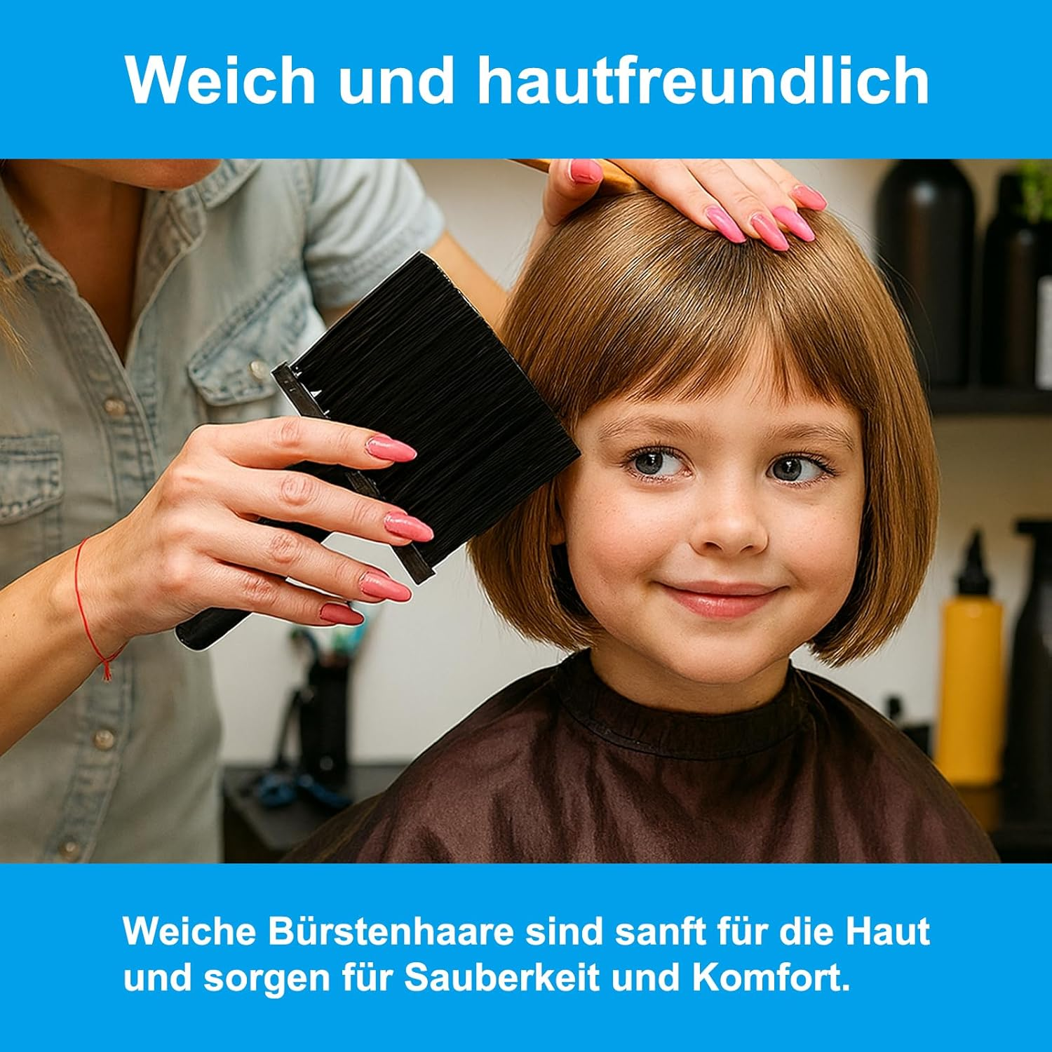 Neck Brush Hairdresser, Barber Set 7 Pieces, Hairdressing Accessories for Salon, Colour Brush Hair, High-Quality Hairdressing Set Brushes, for Hair Cleaning, Dust Removal, Hair Colouring Tools image number 1