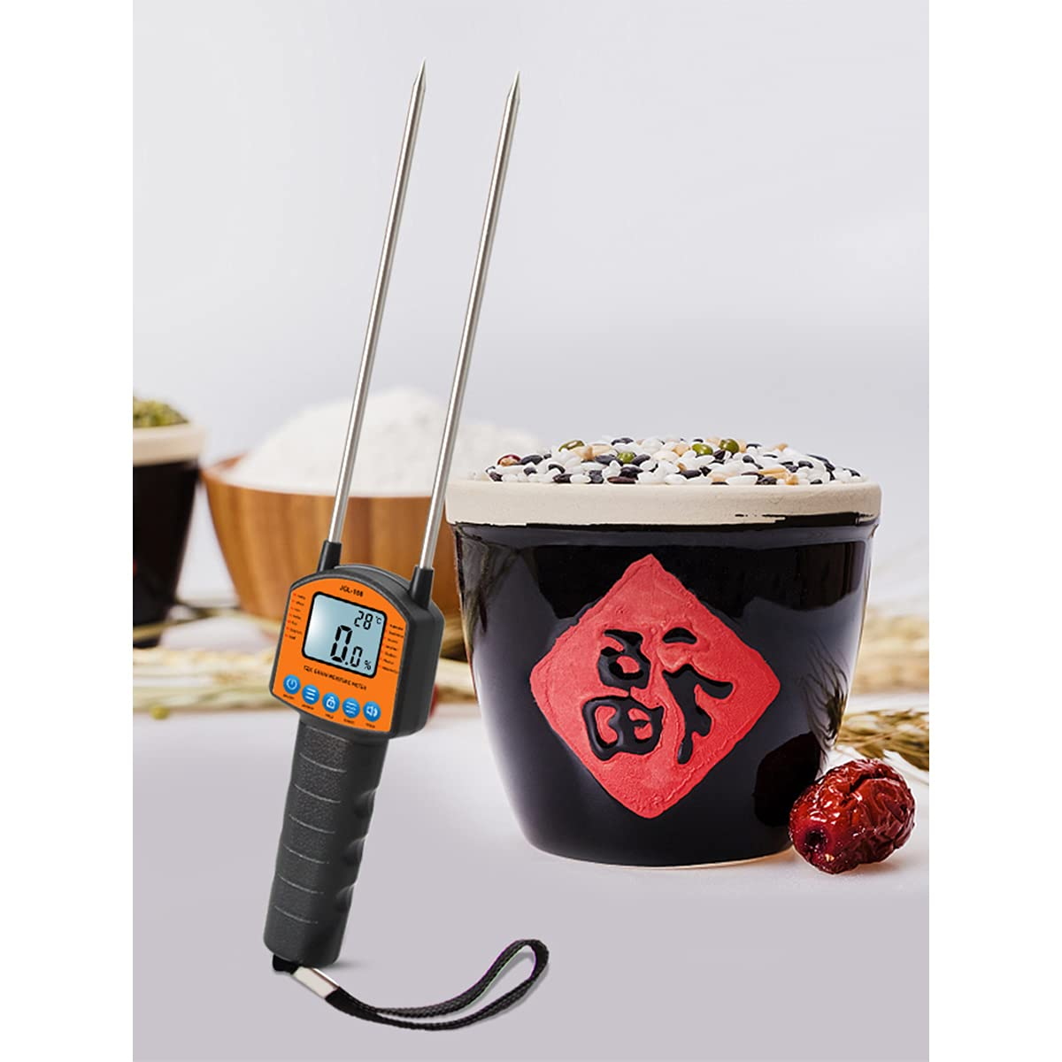 Grain Meter with Screen and Backlight for 14 Kinds of Crops Broadcast Function image number 6