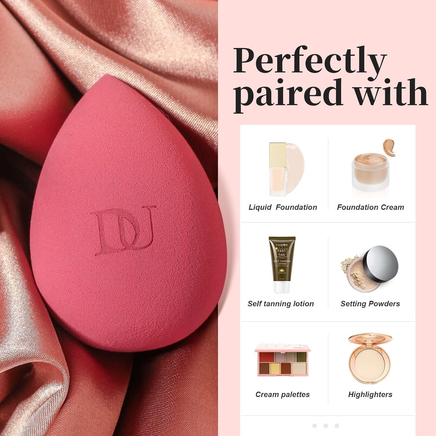 Ducare Makeup Blender Sponge for Blending Liquid Foundations, Powders and Creams. Flawless, Professional Streak Free Application Blend, Vegan, image number 2