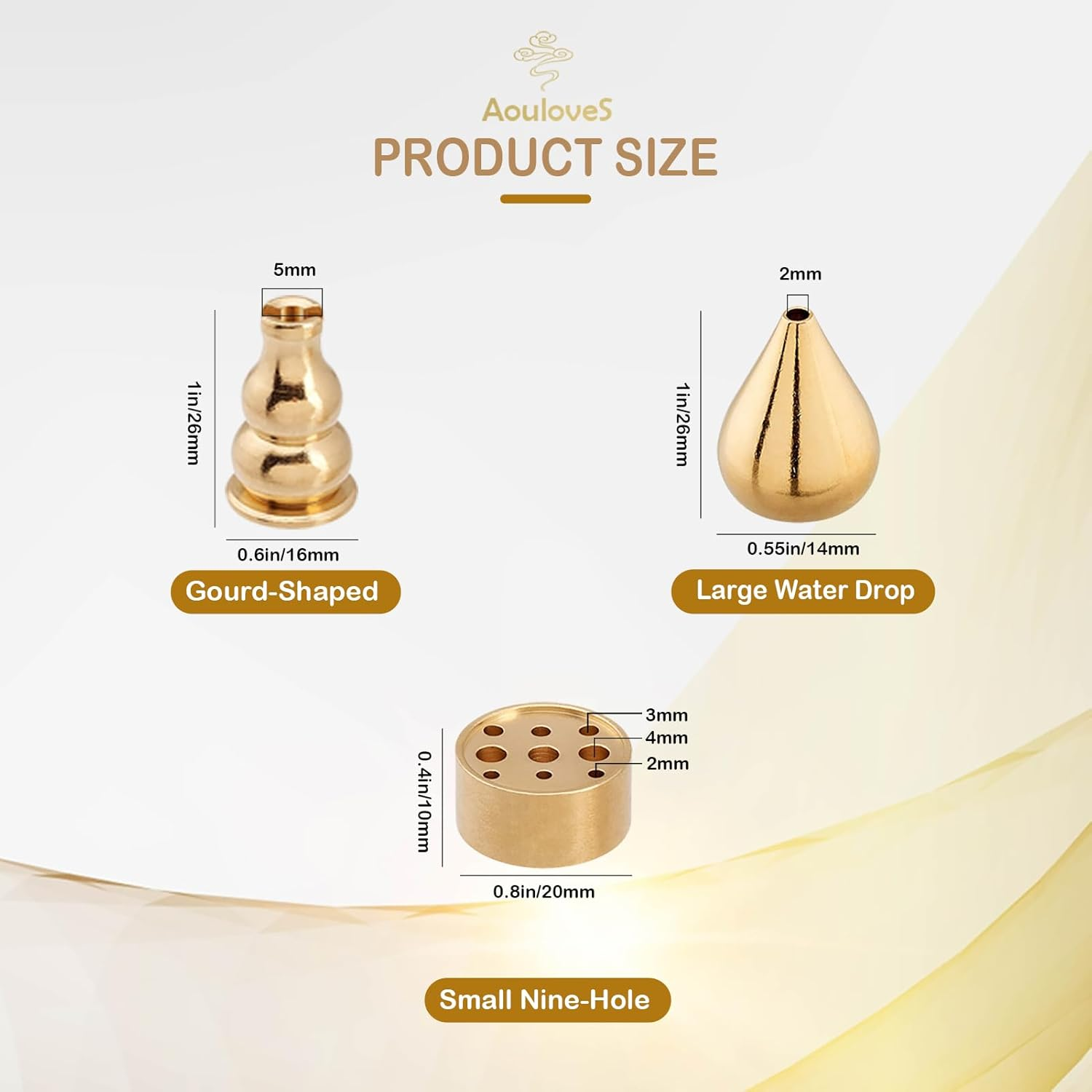 5 in 1 Incense Burner,Upgrade 5.5 Inch Brass Incense Holder for Incense Sticks/Coil Incense Cones, Brass Ash Catcher for Meditation Yoga Roomr,Home Fragrance Decoration image number 1