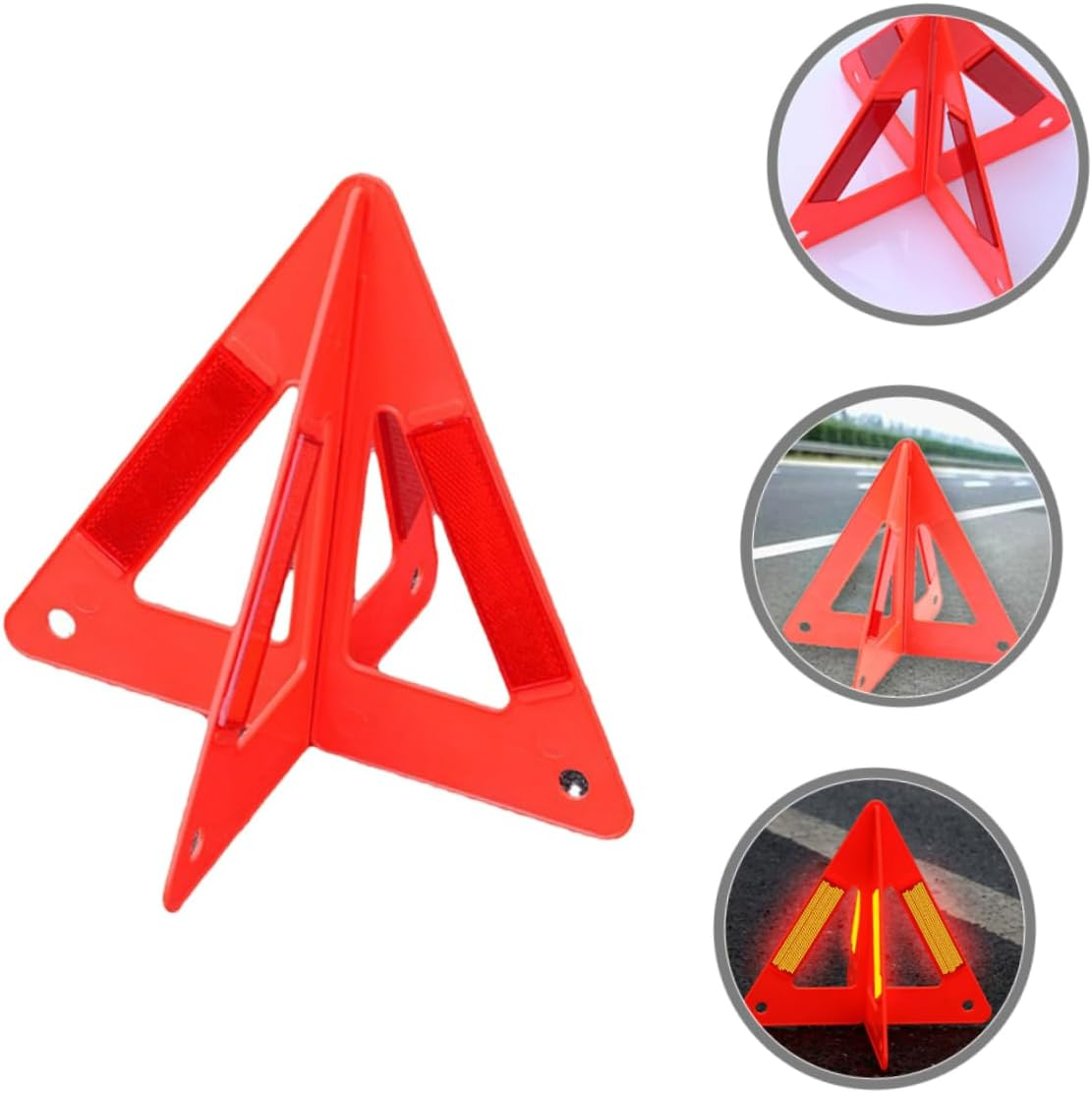 Anneome 3Pcs Triangle Reflector Reflective Roadside Triangles Car Emergency Warning Signs Safety Road Warning Sign for Roadside Use