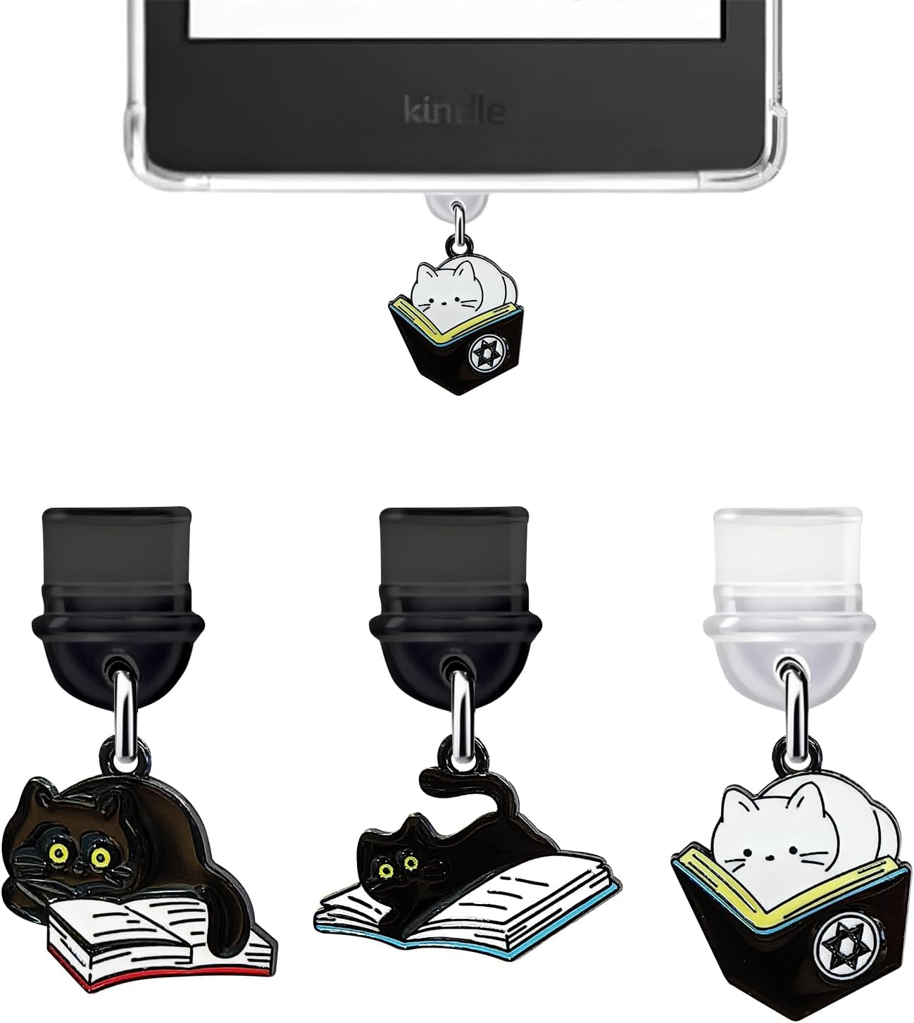 [3 Pack] T Tersely Dust Plug for Kindle Paperwhite 12Th/11Th/Kobo/E-Book/Mobile Phone, USB C Cute Dust Plug Accessories, Decoration for Type C Charging Ports - Pink