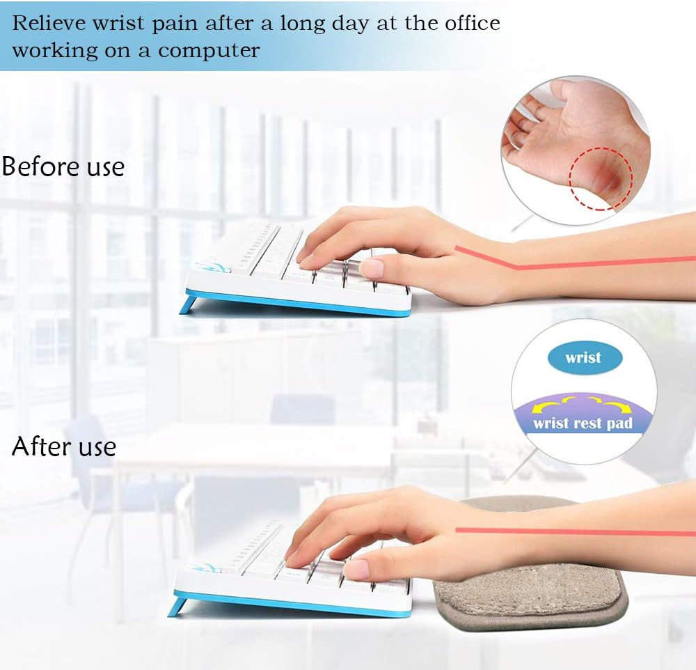 2Pcs Computer Wrist Elbow Pad, Creatiee Upgraded Wrist Rest Arm Pad(Soft, Long-Sized), Keyboard Wrist Elbow Support Mat for Office Desktop Working Gaming - Less Elbow Pain (7.9 X 31.5 Inch) (Khaki) image number 6