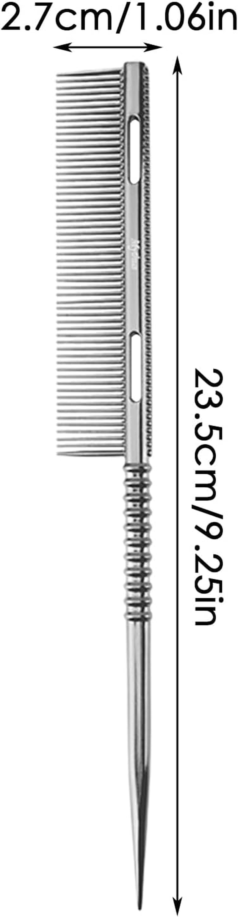 Tail Comb | Fine Tooth Parting Tip Hair Brush | Detangling Styling Tool Lightweight Ergonomic Salon Styling Tool for Mom Girlfriend - Rose Gold image number 6