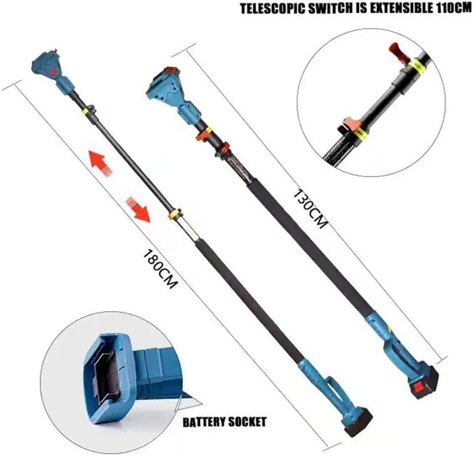 LEDON Telescopic High Branch Pruner Shears - 130-180Cm Extendable Tree Trimmer with Saw for Tall Trees, Fruit Branches & Garden Pruning image number 2