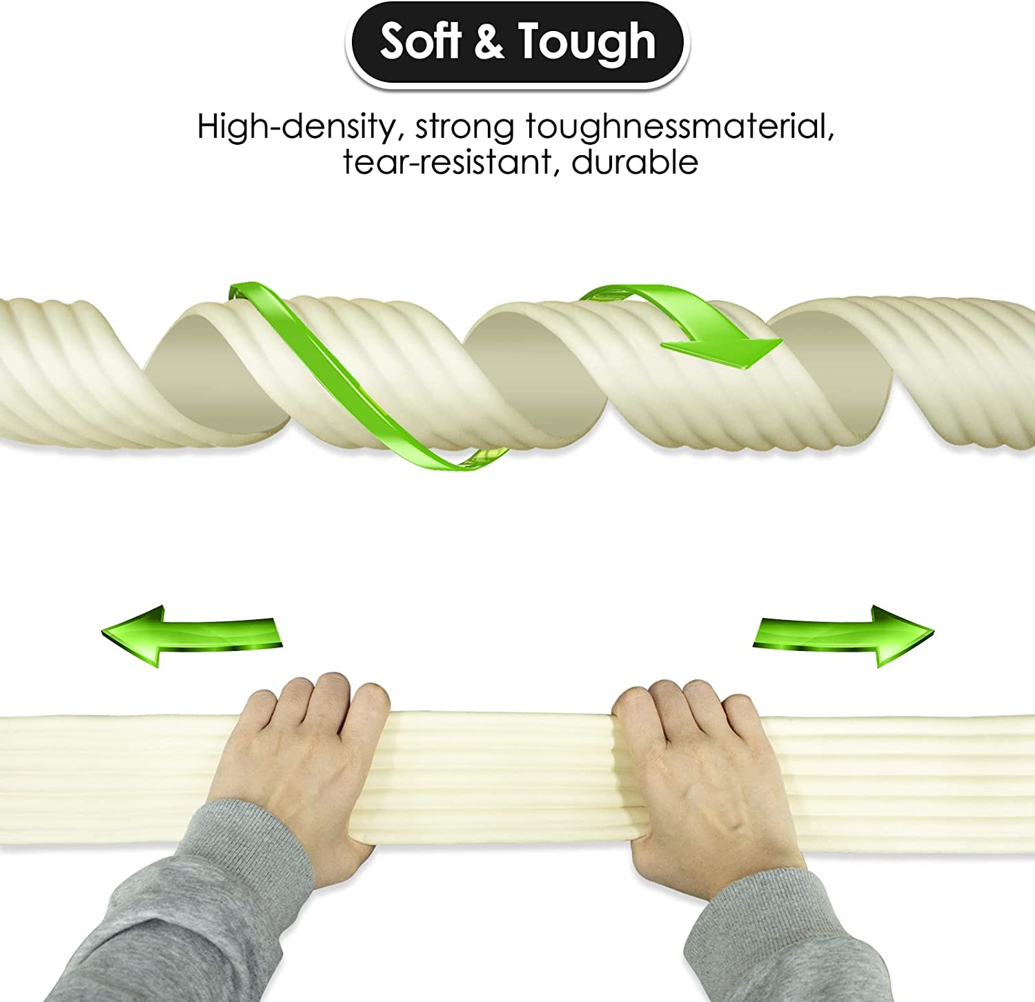 Baby Proofing 16.4Ft Edge Corner Protector with 3M Strong Adhesive Double Sided Tape, Extra-Wide Soft Safety Guards Proof Foam Padding Furniture Bumper or Table, Fireplace, Sharp Edge, Cream image number 3