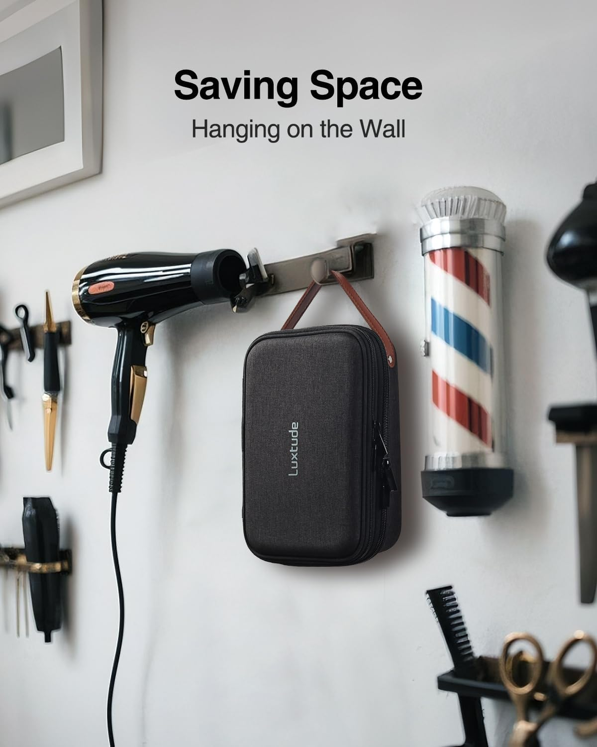 Luxtude Hair Clipper Case Travel, Portable Barber Cases, Barbers Bags for Clippers and Supplies, Clipper and Trimmer Bag, Barbers Accessories for Wahl 5Star/Hatteker/Oneisal/Andis Grooming (Case Only) image number 4