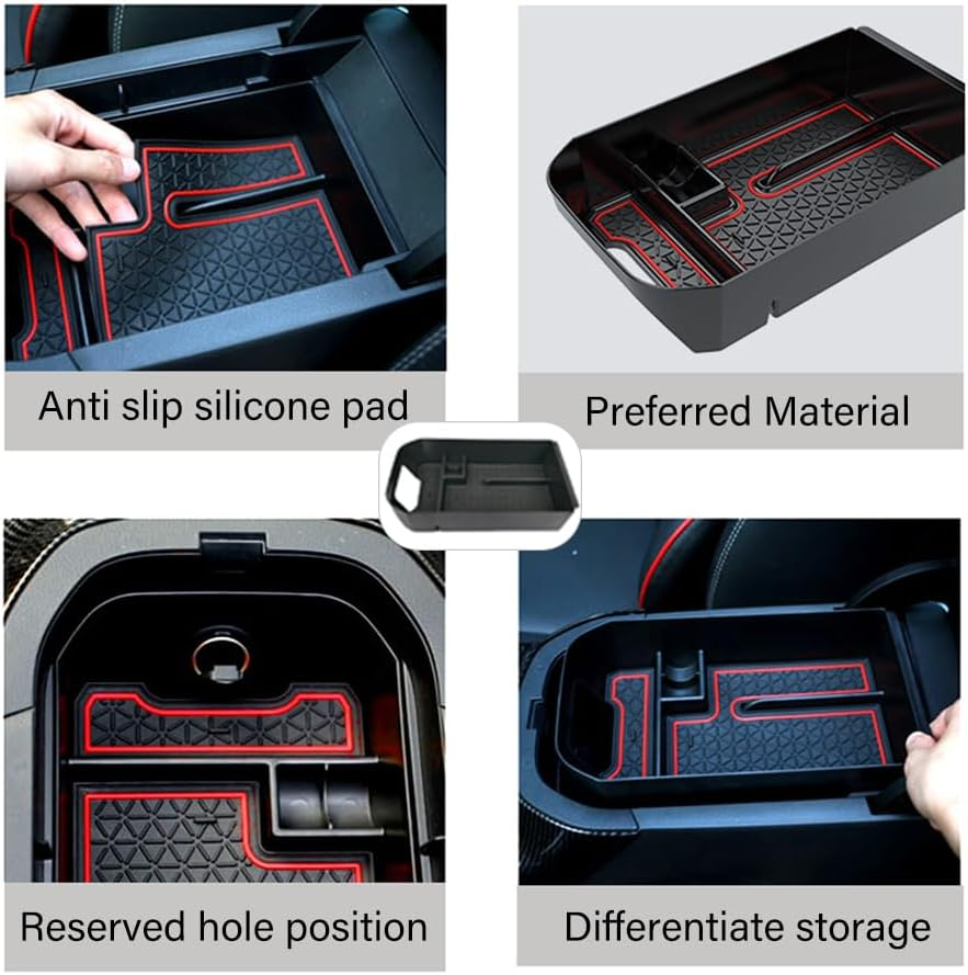 Toyota RAV4 2019-2025 Center Console Organizer Tray, ABS Dashboard Storage Box for RAV4, Fits 2019-2024 Models for Cups, Phones, and Keys (3 Pcs） image number 6