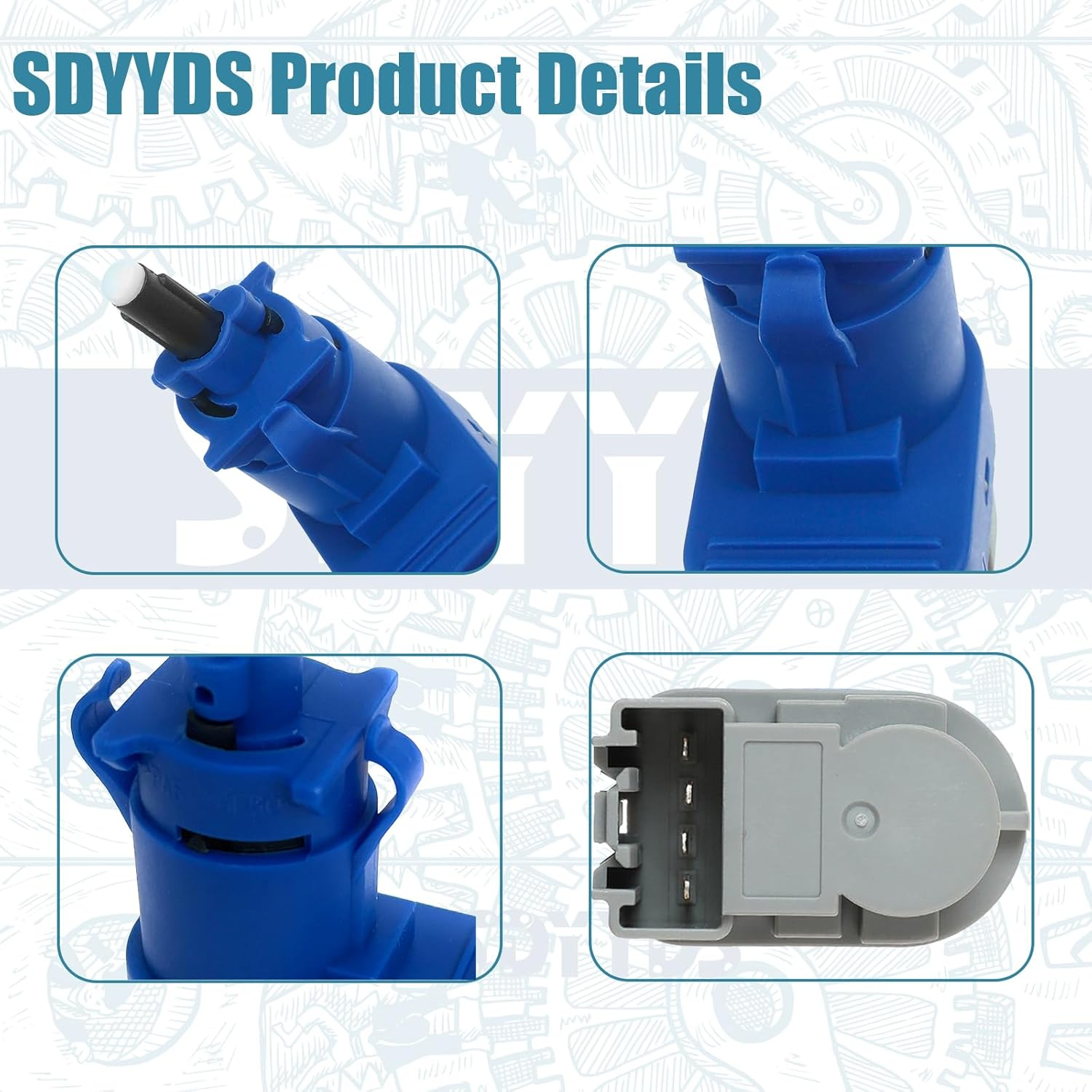 New Brake Light Switch 4Pin Compatible with Ford F-150 F-250 F-350 Focus/Mazda 2 3 5 6 / Lincoln MKC MKT OEM:4838697 / 8T4T-9G854-AA image number 5