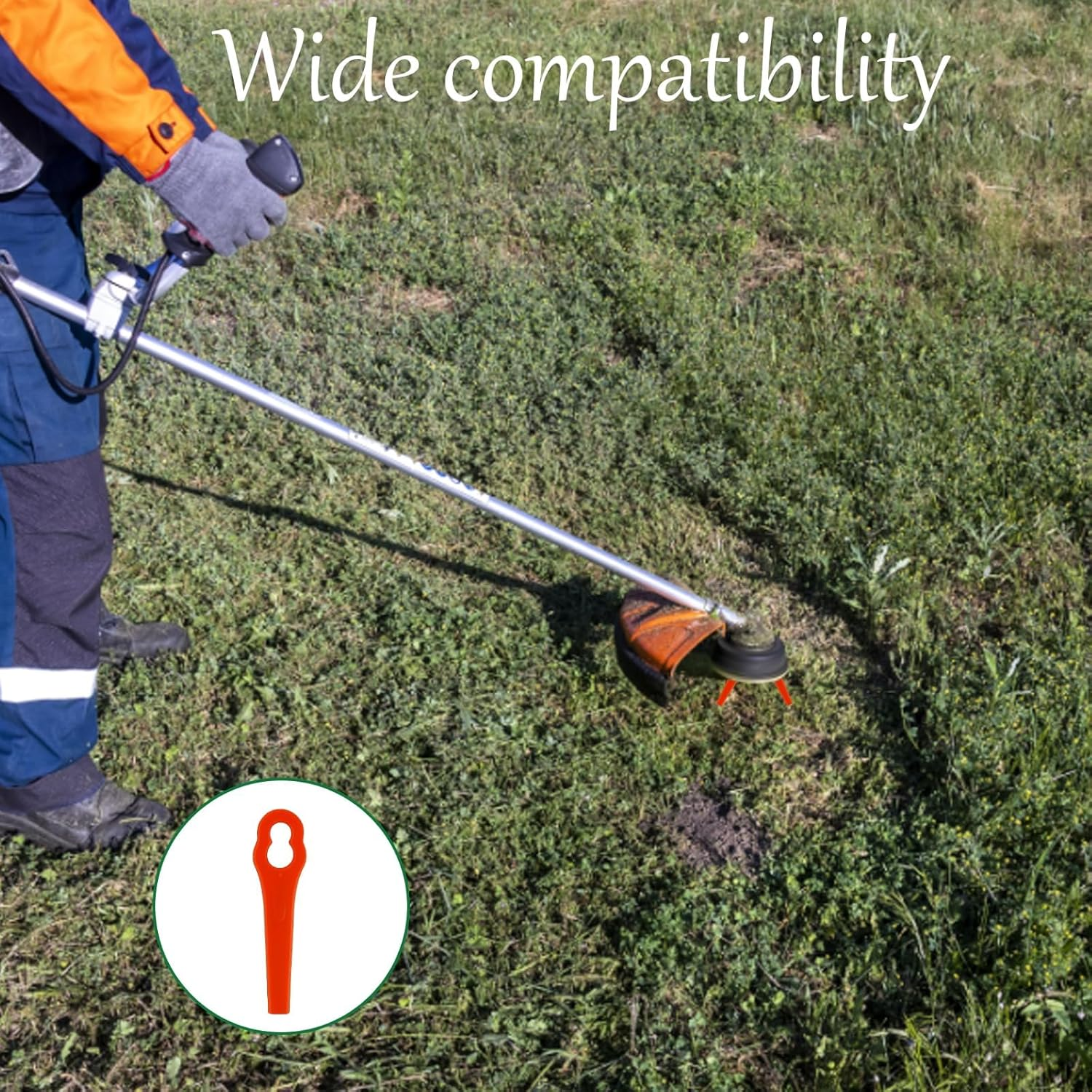 30 Pack Trimmer Blades for Ozito, Durable Plastic Replacement Blades for Garden Trimmers, 8.3Cm X 2Cm Large Hole Design, Suitable for Lawn Maintenance and Weed Control image number 1